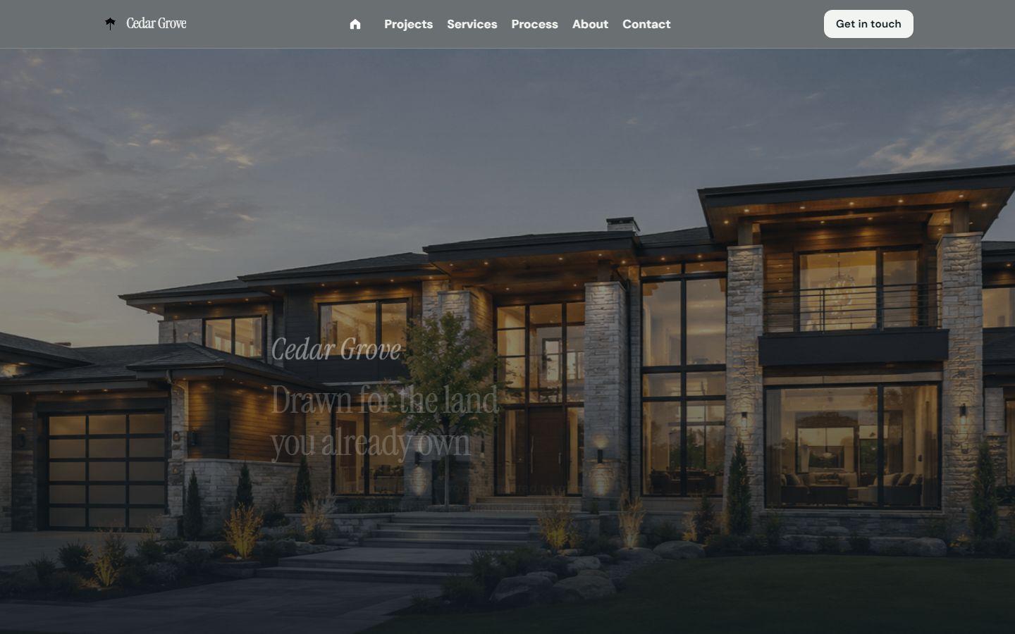 Cedar Grove Custom Homes maquette conceptuelle