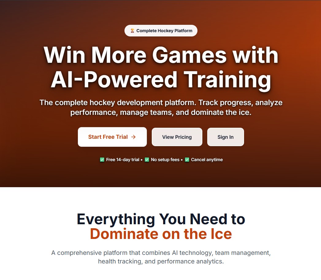 Soaring Puck dashboard showing team management, player tracking, and operational tools interface